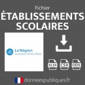 Fichier emails des établissements scolaires publics et privés de la région Auvergne-Rhône-Alpes